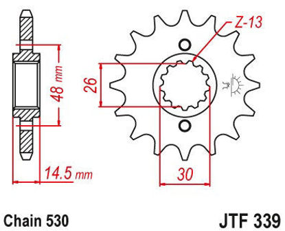 Obrazek JTF339,16 JT Zębatka przednia 339 16 zębów JTF339.16