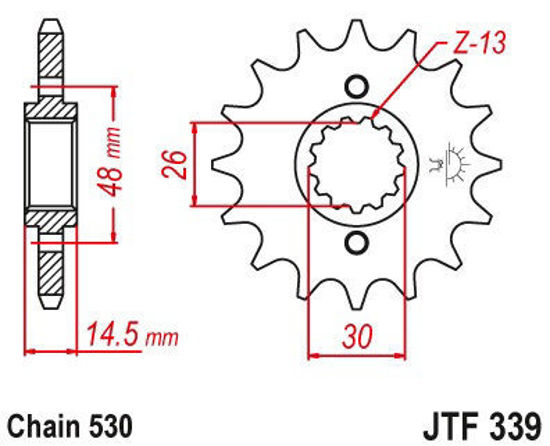 Obrazek JTF339,16 JT Zębatka przednia 339 16 zębów JTF339.16