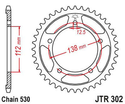 Obrazek JTR302,43 JT Zębatka tylna 302 43 zęby JTR302.43