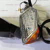 Obrazek Kierunkowskaz LED 1334 obudowa czarna klosz biały pomarańczowy skos gwint M10