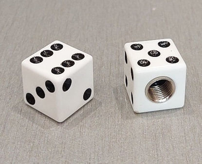 Obrazek Nakrętki na wentyle kostki do gry białe kostka