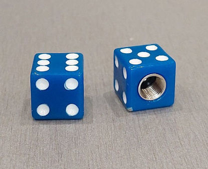 Obrazek Nakrętki na wentyle kostki do gry niebieskie kostka