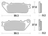 Obrazek 862LS Klocki hamulcowe SBS 862 LS sinter kolor złoty HONDA VFR 800 F 14-, VFR 800 X Crossrunner 15-, CB 1000 R / ABS 08-, VFR 1200 F 10-