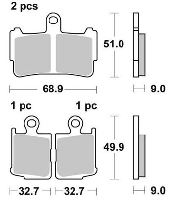 Obrazek 869HS Klocki hamulcowe SBS 869 HS sinter kolor złoty HONDA VFR 1200 F / DCT 10-