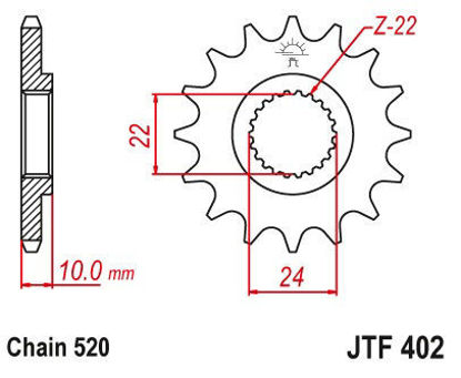 Obrazek JTF402,16 JT Zębatka przednia 402 16 zębów JTF402.16