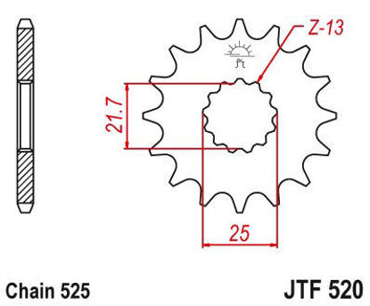 Obrazek JTF520,15 JT Zębatka przednia 520 15 zębów JTF520.15