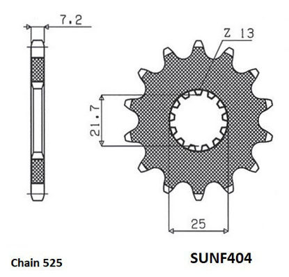 Obrazek SUNF404-15 Sunstar zębatka przednia 15 zębów SUN404-15 (JTF520,15)