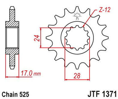 Obrazek JTF1371,15 JT Zębatka przednia 1371 15 zębów JTF1371.15