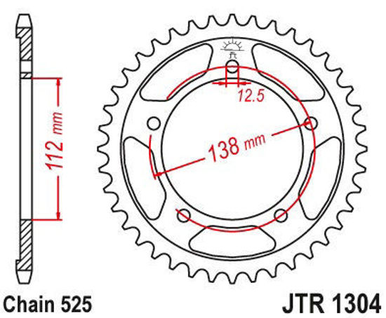 Obrazek JTR1304,42 JT Zębatka tylna 1304 42 zęby JTR1304.42