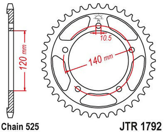 Obrazek JTR1792,47 JT Zębatka tylna 1792 47 zębów JTR1792.47