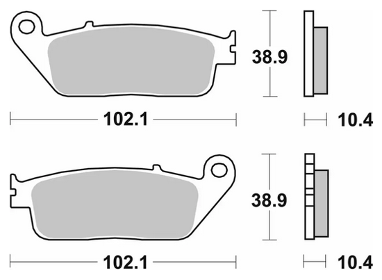 Obrazek 654HS Klocki hamulcowe SBS 654 HS sinter kolor złoty HONDA NTV 650 94-, ST 1100 90-02, YAMAHA MT-01 05-